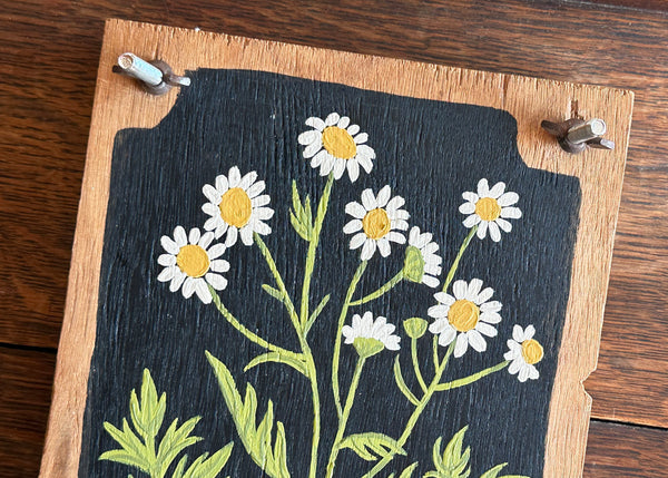 Painted Wooden Flower Press - White Daisies