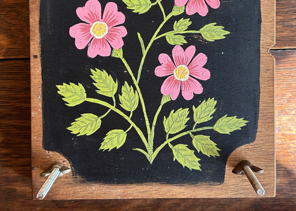 Painted Wooden Flower Press - Pink Wild Rose