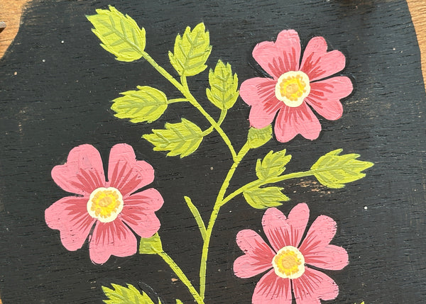 Painted Wooden Flower Press - Pink Wild Rose