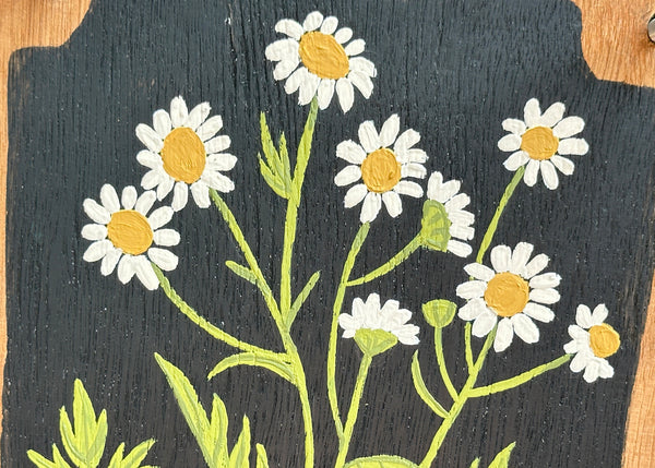 Painted Wooden Flower Press - White Daisies