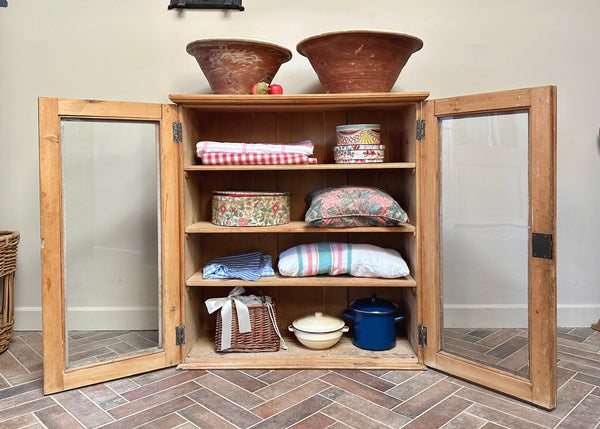 Glazed Pitch Pine Cabinet
