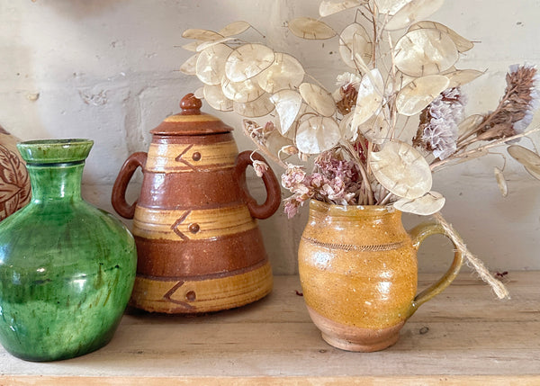 Ribbed Stoneware Jar