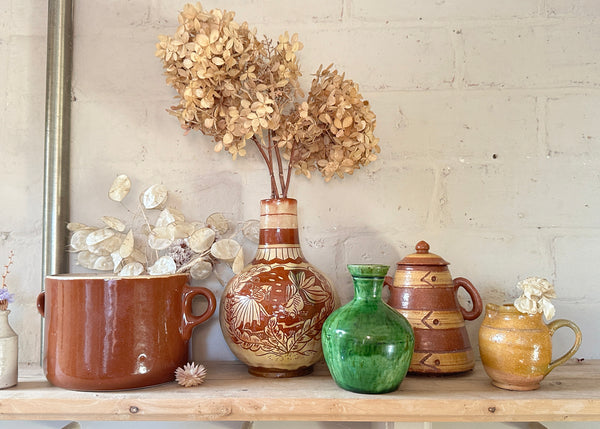 Ribbed Stoneware Jar