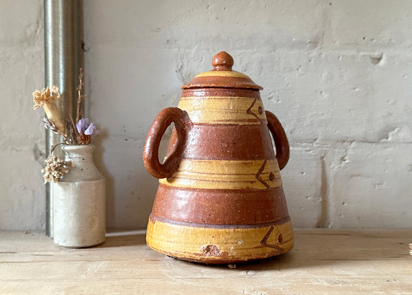 Ribbed Stoneware Jar