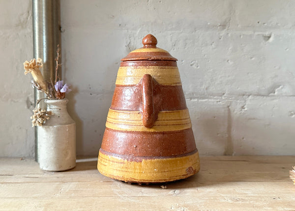 Ribbed Stoneware Jar