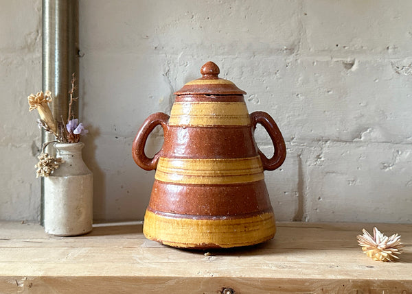 Ribbed Stoneware Jar