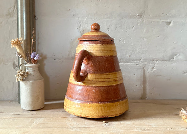 Ribbed Stoneware Jar
