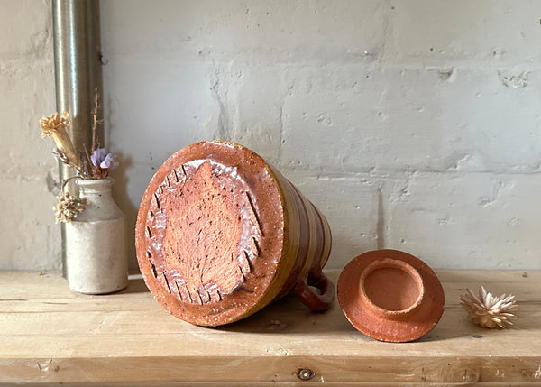 Ribbed Stoneware Jar