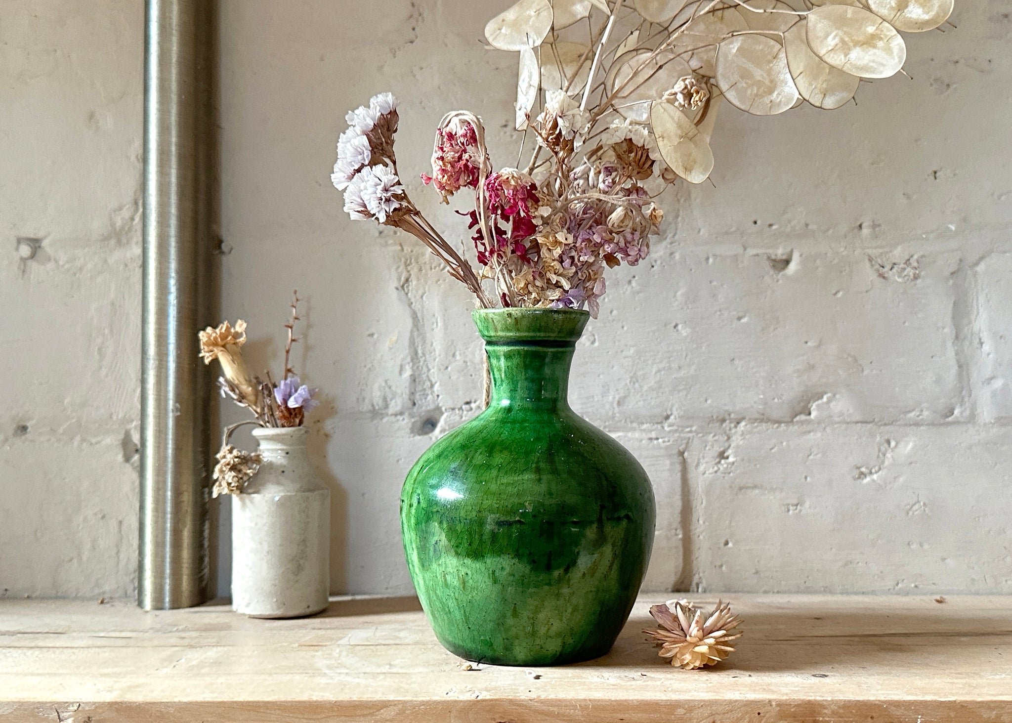 French Green Glaze Vase