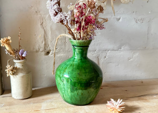 French Green Glaze Vase