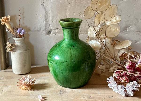 French Green Glaze Vase