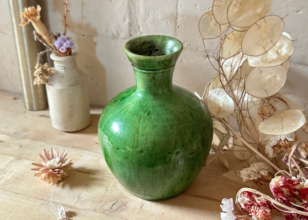 French Green Glaze Vase