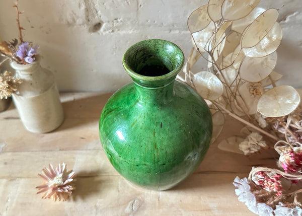 French Green Glaze Vase