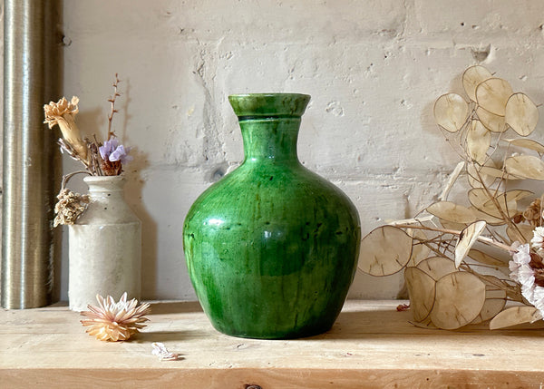 French Green Glaze Vase