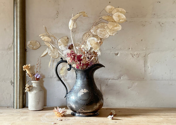 Engraved Tinned Copper Jug