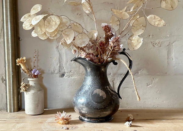 Engraved Tinned Copper Jug