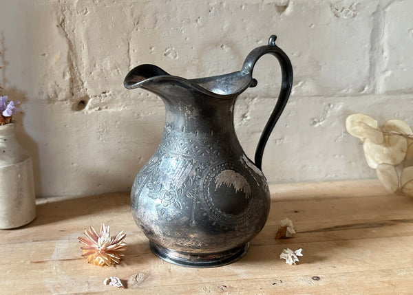 Engraved Tinned Copper Jug