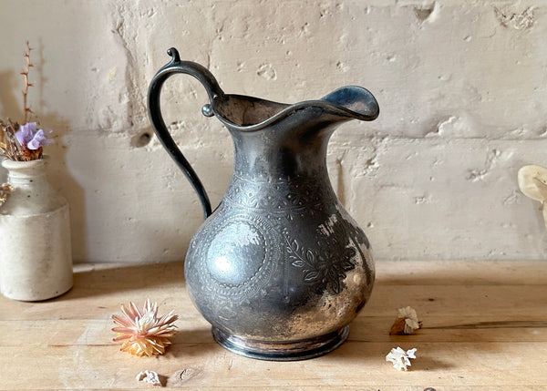 Engraved Tinned Copper Jug