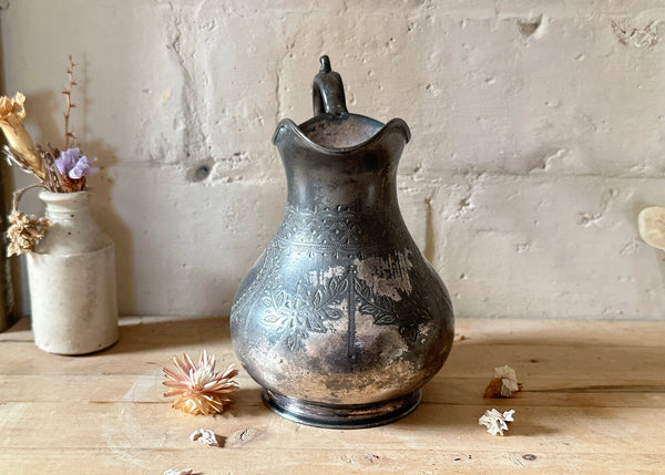 Engraved Tinned Copper Jug