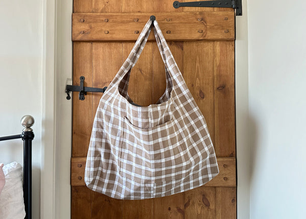Handmade Checkered Tote Bag