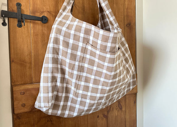 Handmade Checkered Tote Bag