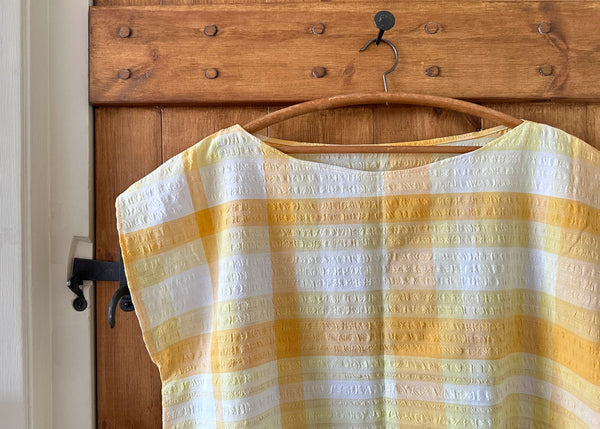 Vintage Seersucker Crop Top - UK 14