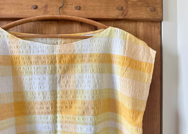 Vintage Seersucker Crop Top - UK 14