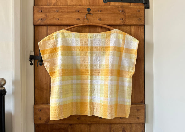 Vintage Seersucker Crop Top - UK 14