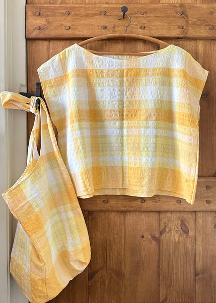 Vintage Seersucker Crop Top - UK 14