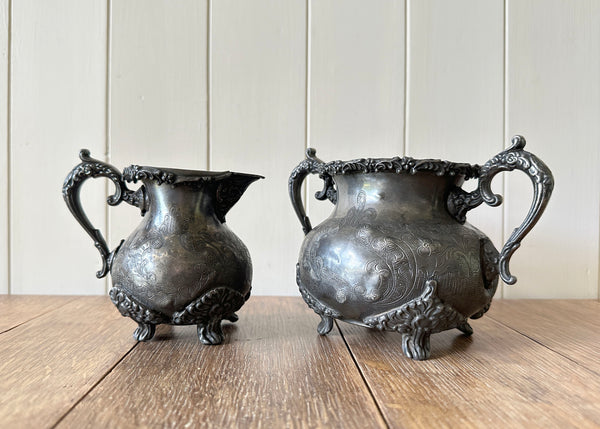 Victorian Sugar Pot & Milk Creamer