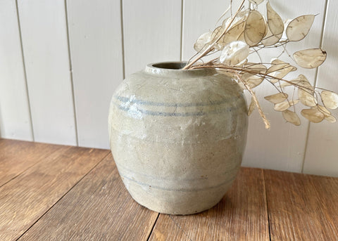 Striped Chinese Ginger Jar