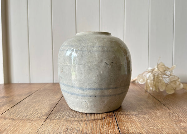Striped Chinese Ginger Jar