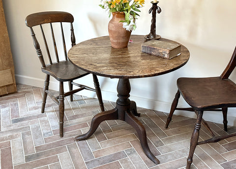 Antique Elm & Oak Dining Table