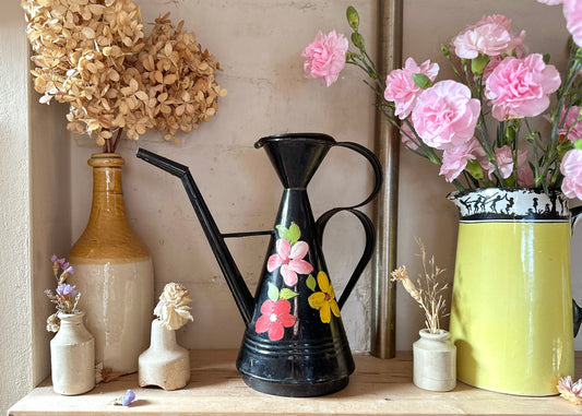 Hand Painted Tin Watering Can