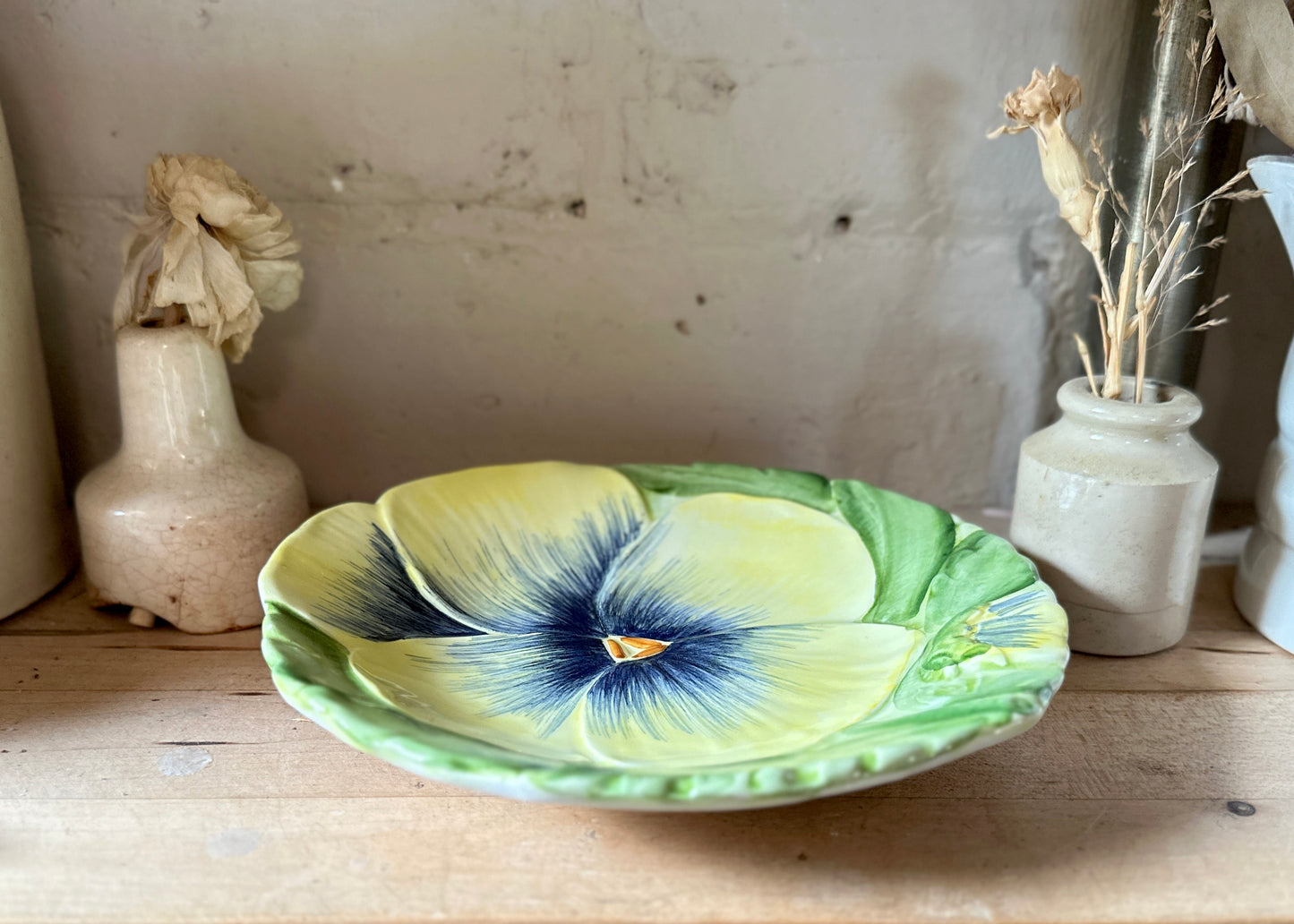 Pansy Plate, Italian Majolica