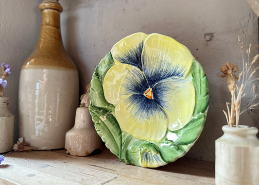 Pansy Plate, Italian Majolica