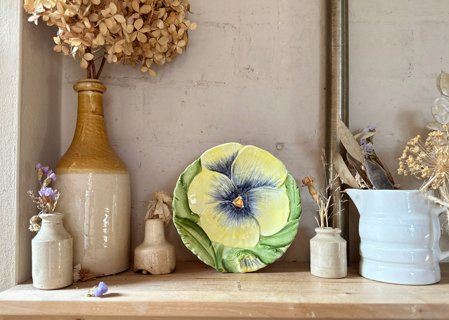 Pansy Plate, Italian Majolica