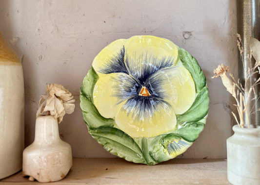 Pansy Plate, Italian Majolica