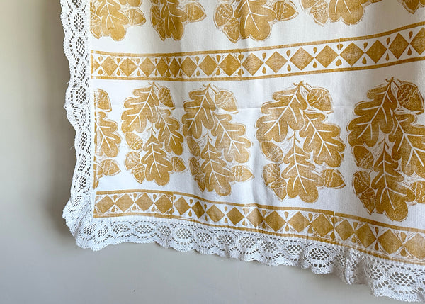 Oak & Acorn- Reworked Tablecloth