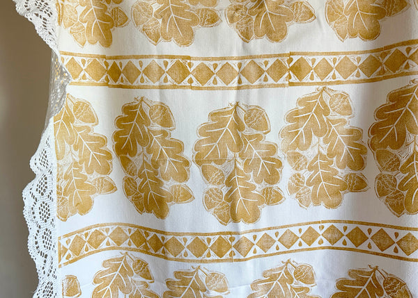 Oak & Acorn- Reworked Tablecloth