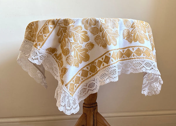Oak & Acorn- Reworked Tablecloth