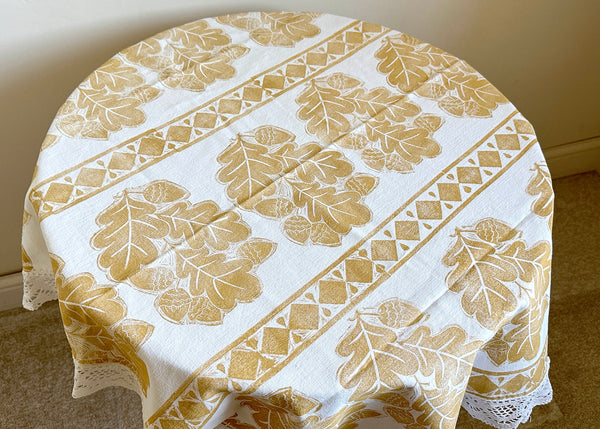 Oak & Acorn- Reworked Tablecloth