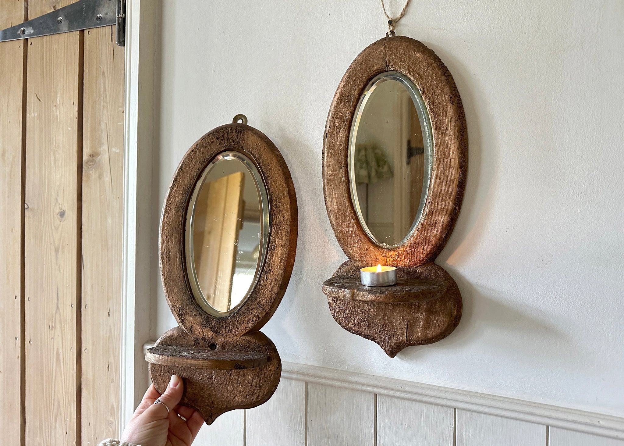 Pair of Mirror Wall Sconces