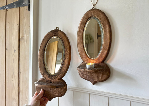 Pair of Mirror Wall Sconces