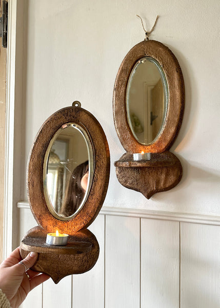 Pair of Mirror Wall Sconces