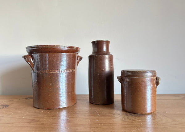 x3 English Stoneware Jars