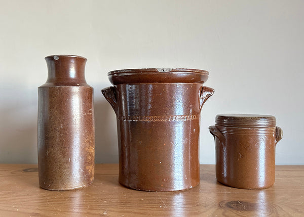 x3 English Stoneware Jars