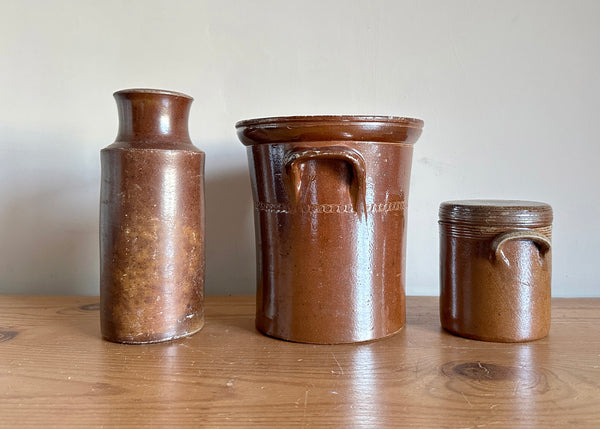 x3 English Stoneware Jars
