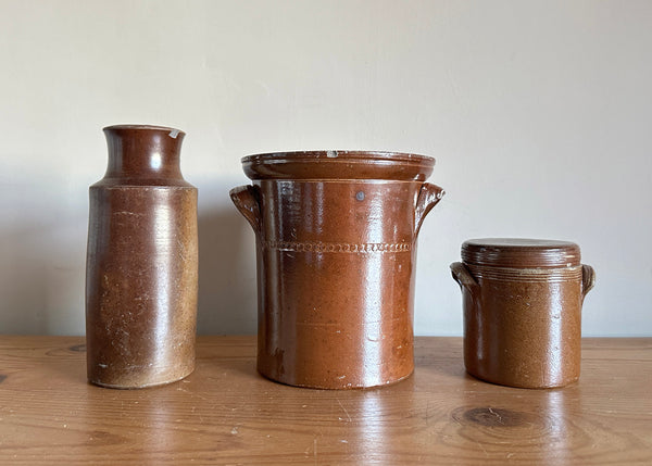 x3 English Stoneware Jars