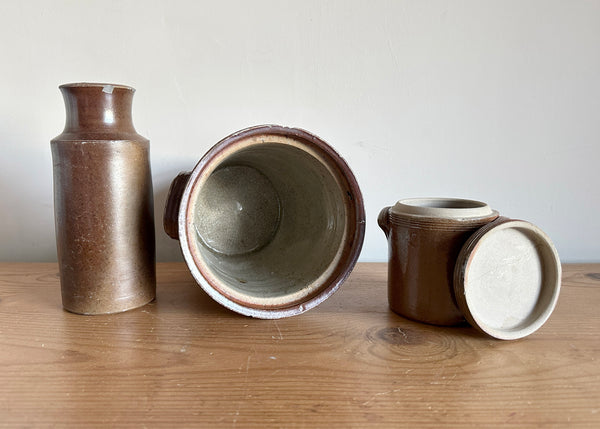 x3 English Stoneware Jars